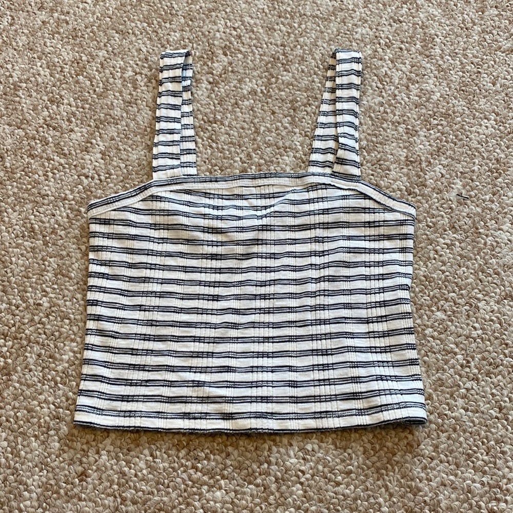 American Eagle Striped Crop Tank